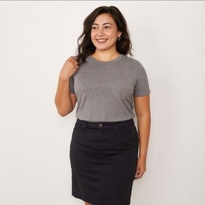 Second Yoga Black Denim Stretch Skirt Sz 29 Y2K Minimalist Made in Canada Jean